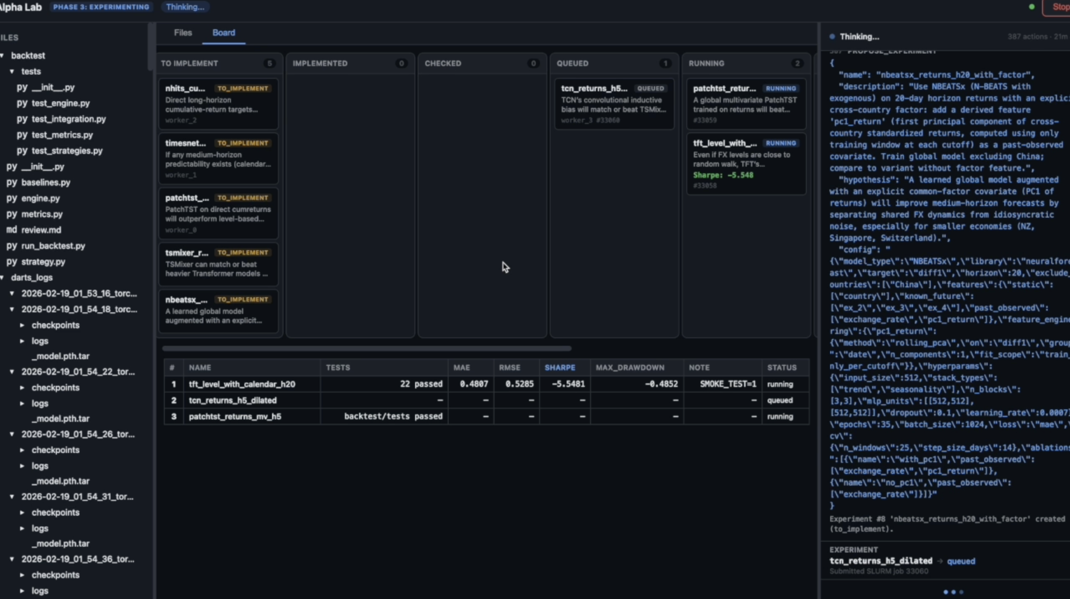 Phase 3: GPU experimentation dashboard
